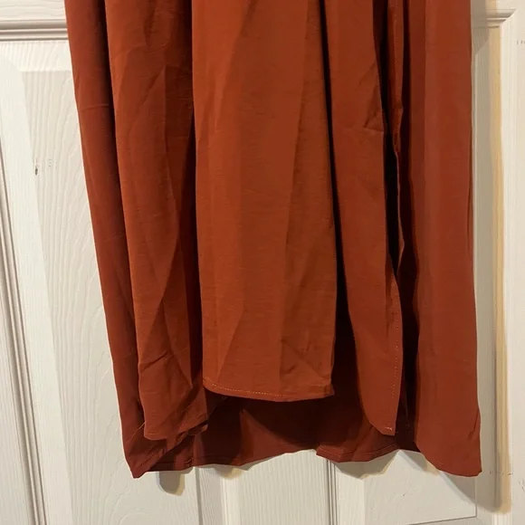 SHEIN Rust Brown “Wrap” Midi Dress - Picture 8 of 10